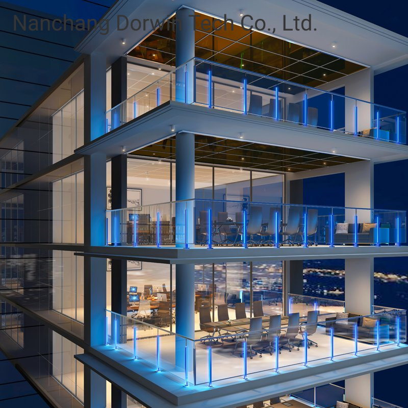 Laminated Glass Staircase Railing Balustrade Barrier Banister Aluminum Handrail Fence