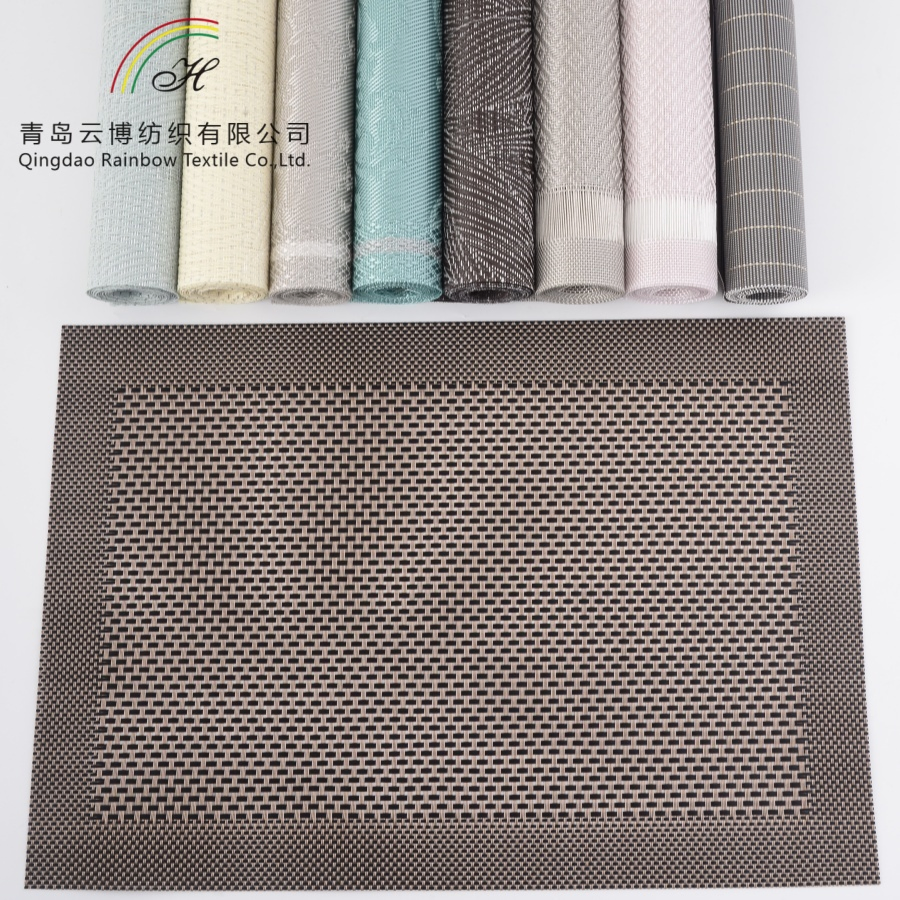 Wholesale Table Decor Rectangle Placemat Soft Polyester Waterproof PVC Place Mat