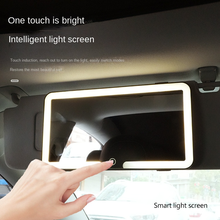 Shatterproof Car Sun Visor High-Definition Makeup Mirror with LED Light