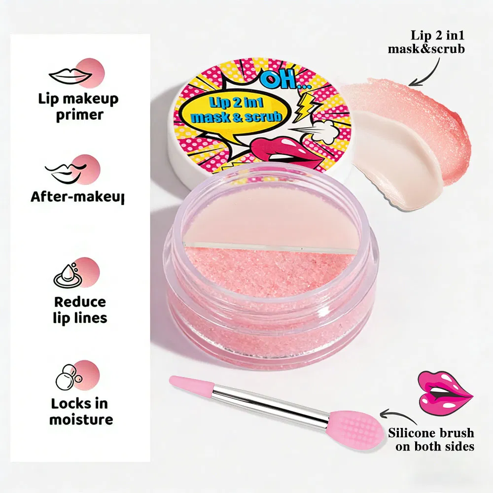 Qiciy 18g 2-in-1 Lip Mask Scrub Makeup Lip Balm