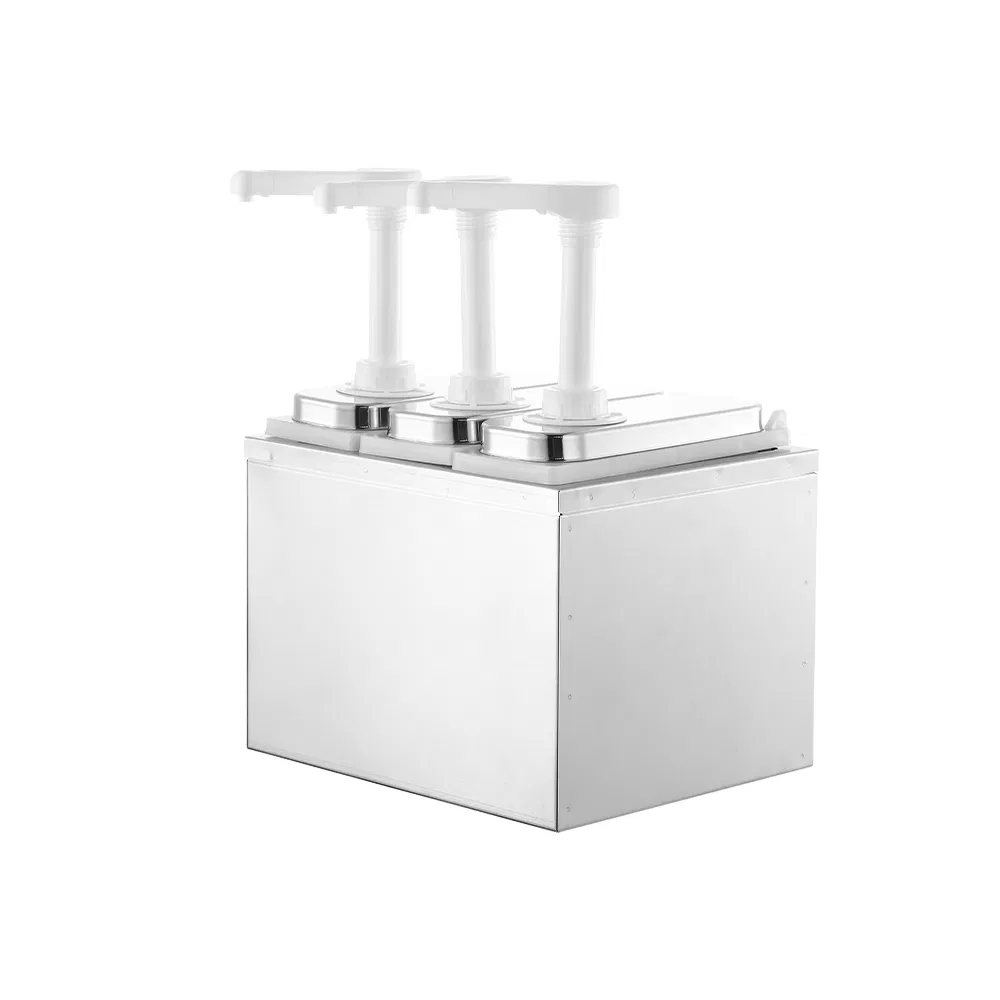 7 Quart Ketchup Dispenser Condiment Pump Station Stainless Steel Sauce Pump Dispenser