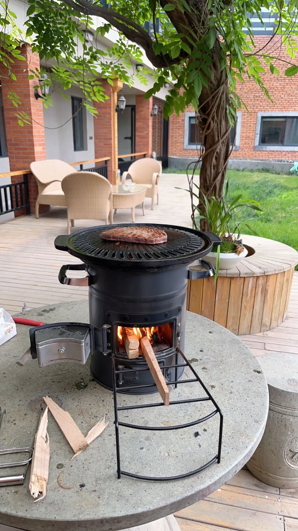 BBQ Plate Grill with Cast Iron Non Stick Camping Use