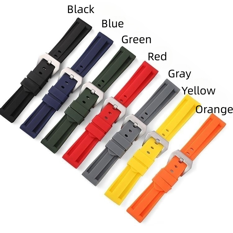 New Arrival Many Colors Silicone Replacement White Rubber Wrist Watchband Belts Rubber Watch Bands Strap