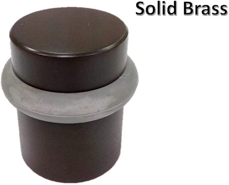 Solid Brass Rubber Bumper Floor Mount Door Hardware Metal Stopper