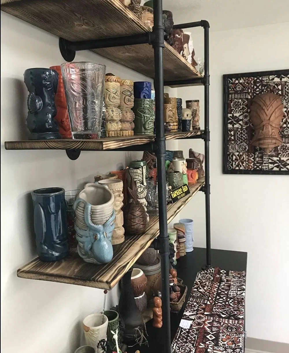 Кронштейн для полки промышленный черный латунь