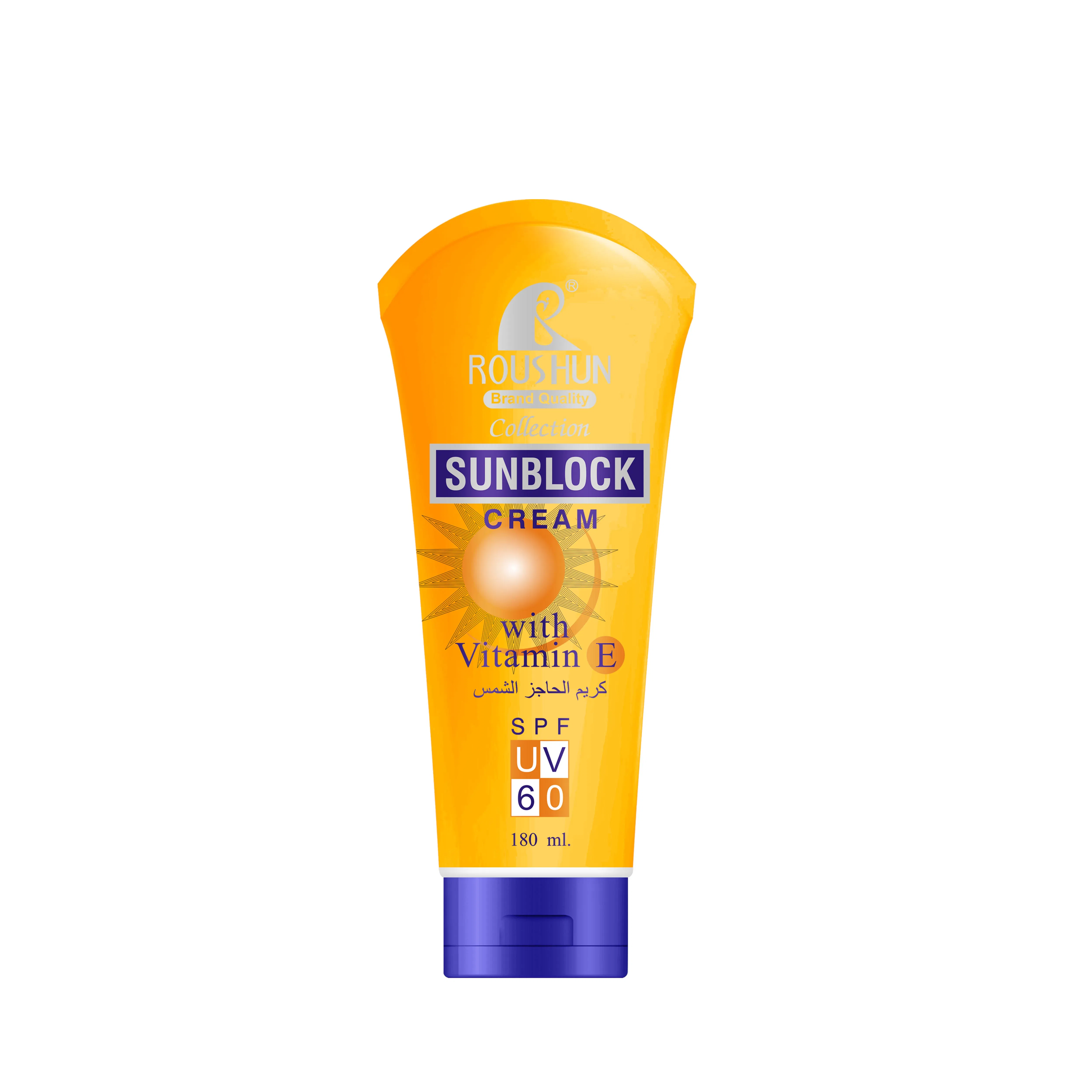 Roushun Sunblock Cream with Vitamin E SPF 60 Moisturizing Sunscreen Black