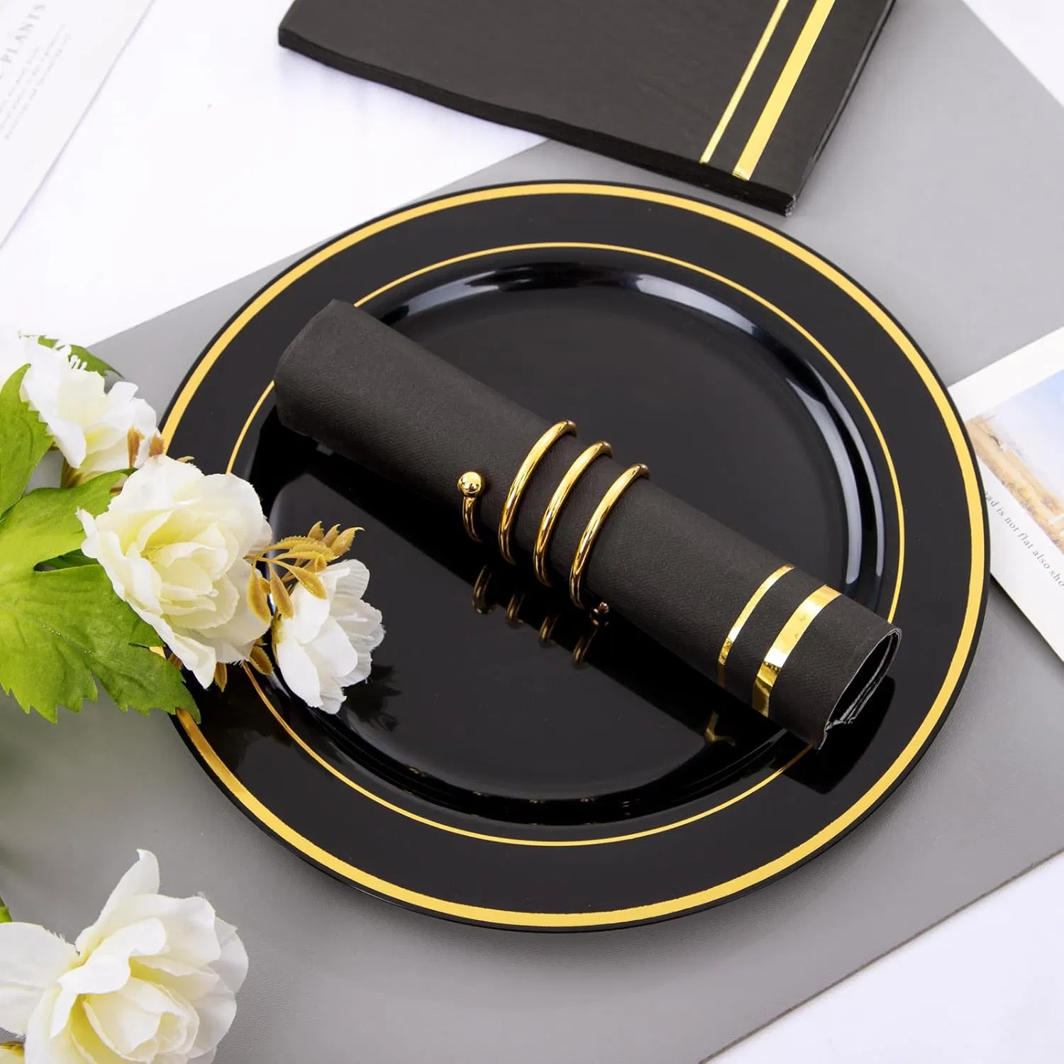 Elegant Premium Black Disposable Napkins for Special Occasions