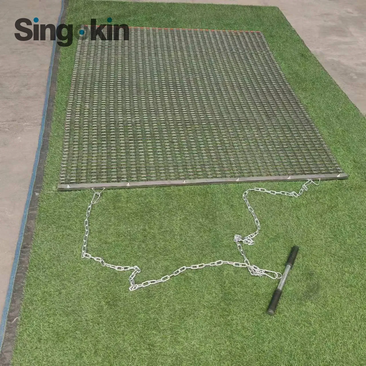 3X4' 4X4' 4X5' 5X6' Chain Harrow Flexible Steel Lawn Drag Mat for Field Surface Leveling