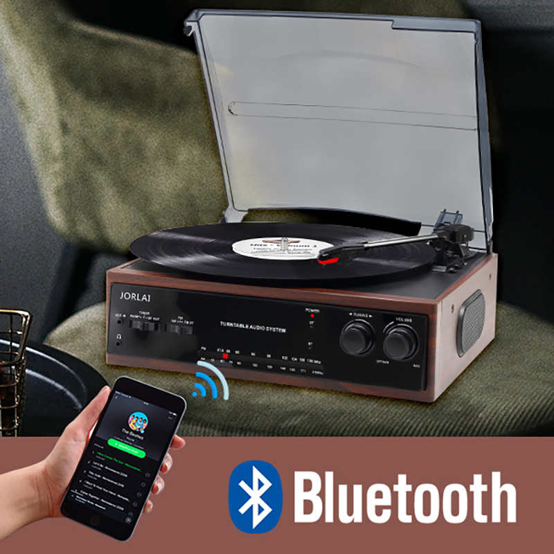 Multi-Function Retro Record Suitcase Turntable Gramophone Player Am FM Radio