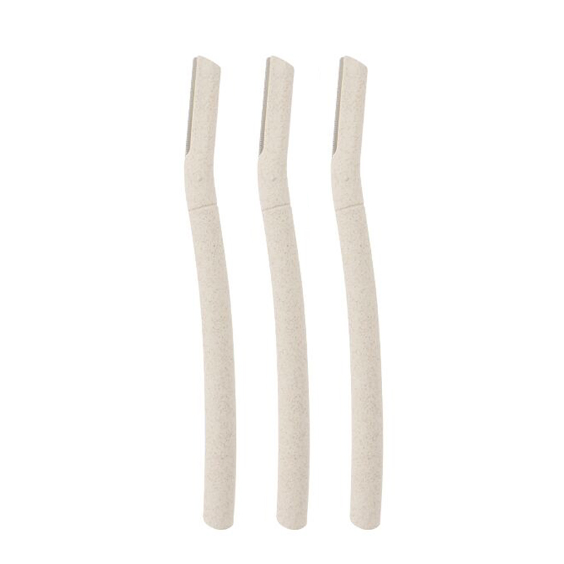 New 12PCS Pack Packing Hot Sell on Amazon Wheat Straw Eyebrow Trimmer Makeup Tool Dermaplaning Eyebrow Razor