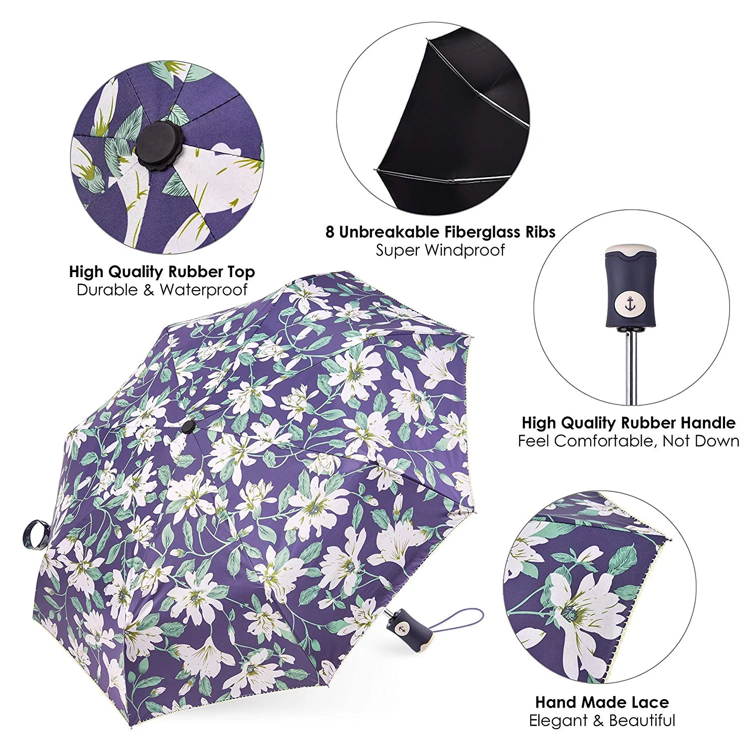 Стильный ветрозащитный зонт-трость с уникальным дизайном