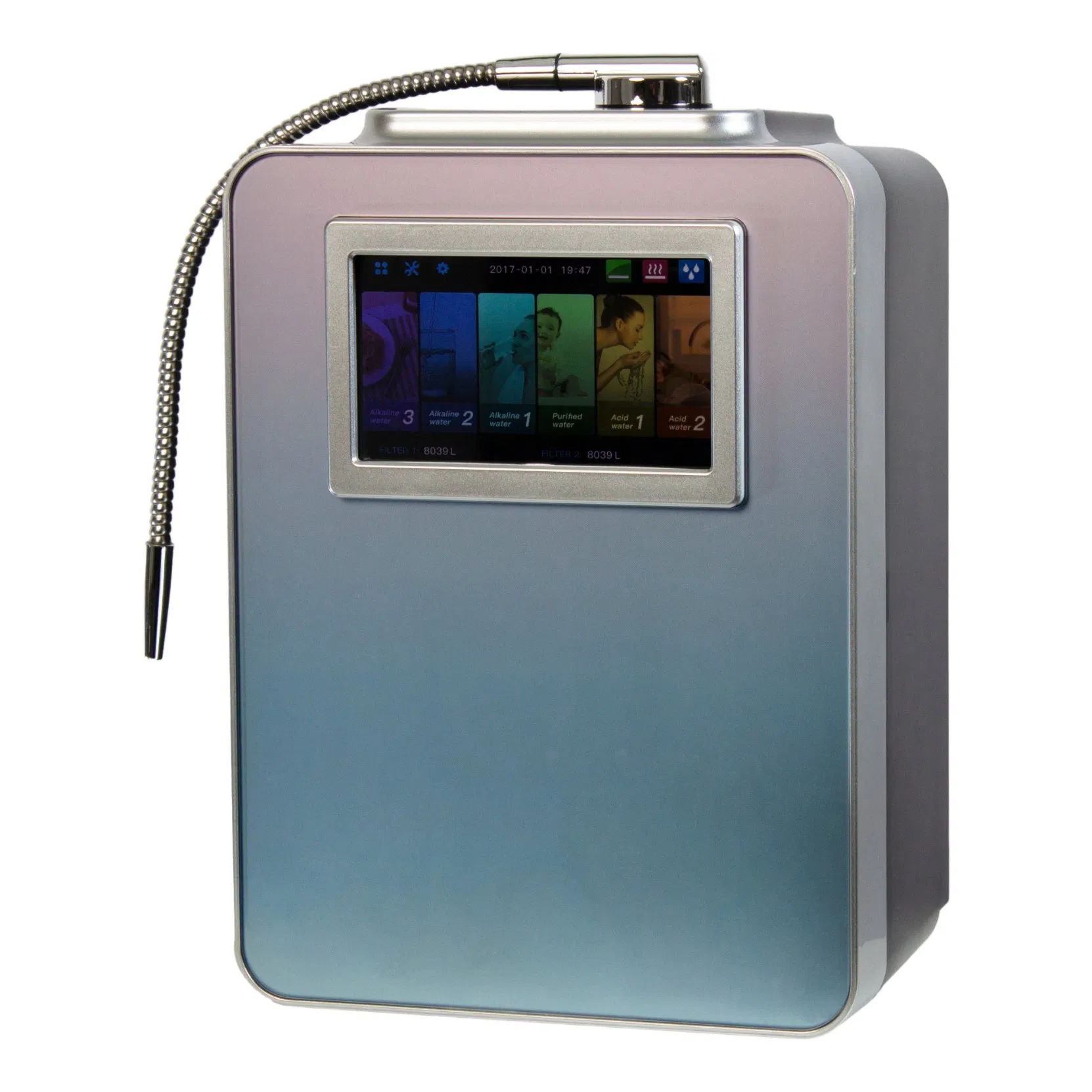 Hot Sale Home Water Ionizer Hydrogen Machine with pH Levels 2.8 to 11.2 Hydrogen Concentration 300-1500ppb