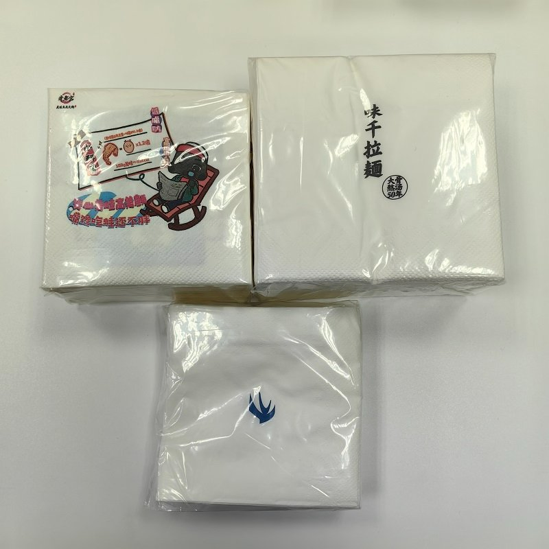 Disposable Custom Hotel Milk Tea Restaurant Bulk Square Tissue Paper Napkin