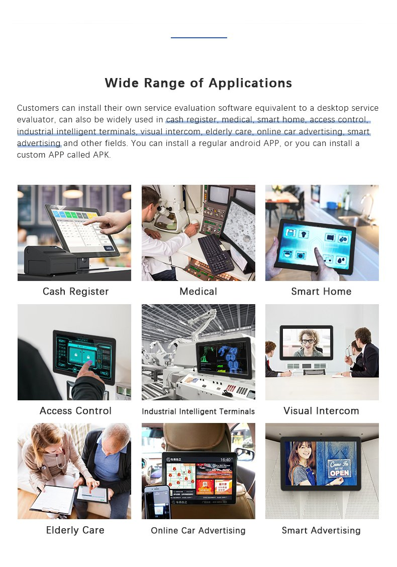 Hot Sale OEM 10/14/15.6/22/24/32 Inch Android Tablet PC Digital Signage Self Service Kiosks Wall Mounting Tablet Poe Support Tablet