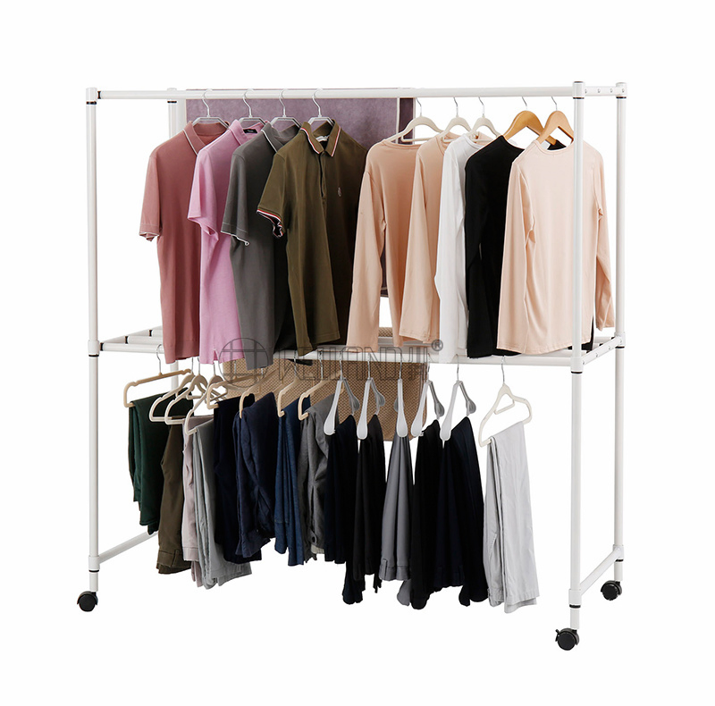 New Design 2 Layer Adjustable Metal Balcony Laundry Clothes Drying Rack