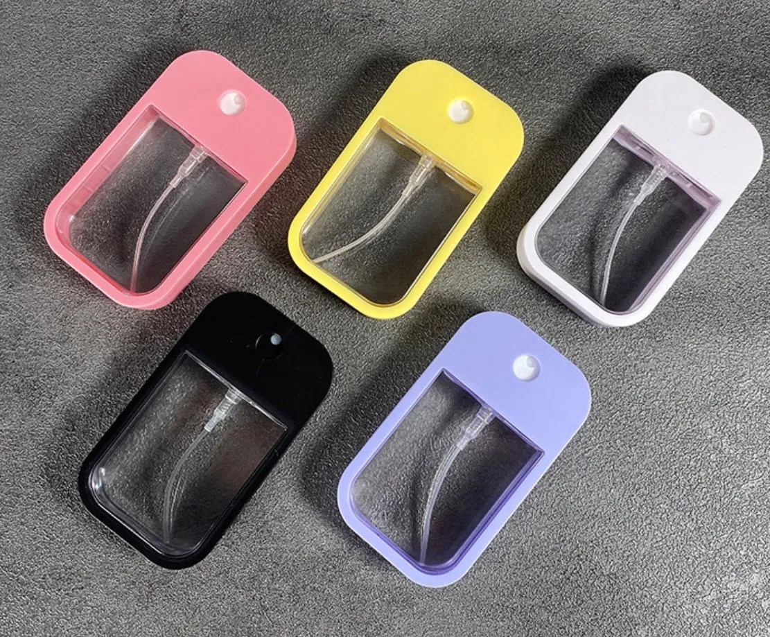 Custom Logo Empty Hand Sanitizer Bottles 45ml Pink Perfume Mist Spray Bottle Pocket Sized Plastic Card Spray Bottle