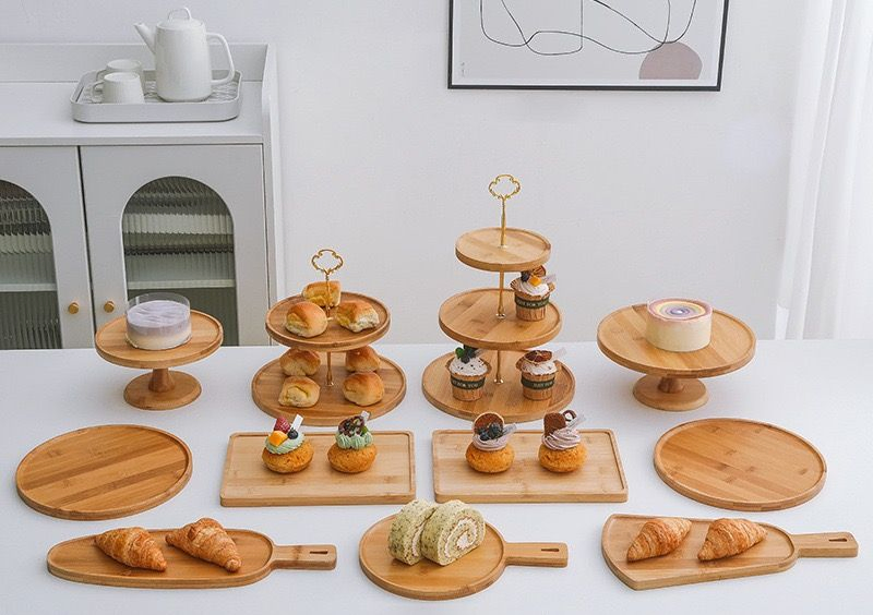 Dessert Display Stand Wooden Cake Tray