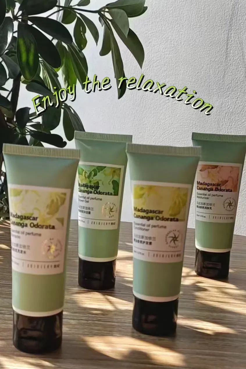 Ylang-Ylang Hotel Shampoo Shower Gel Hair Conditioner Body Lotion Hotel Amenities Economic Hotel Supplies Wholesale
