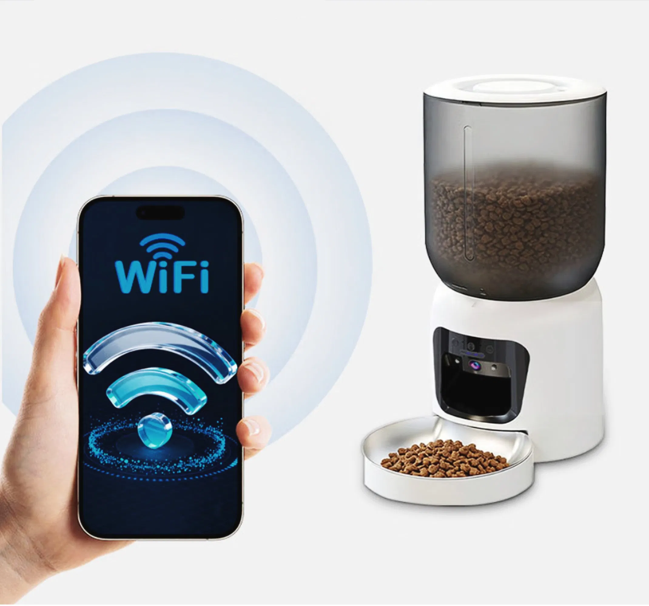 Timed Dog Feeder Stainless Steel Bowl Large Capacity Automatic Pet Food Dispenser