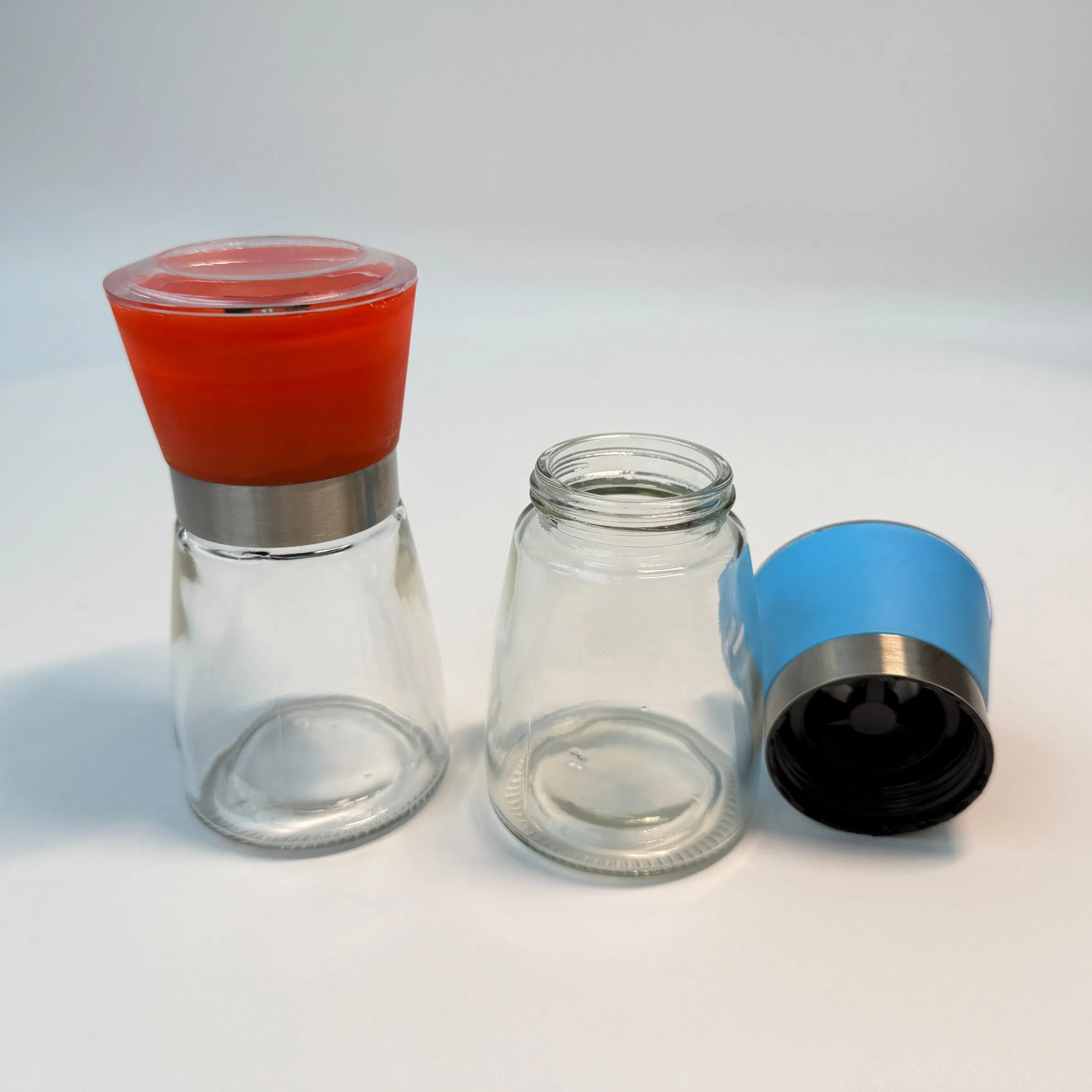 Custom Empty Glass Bottle 150ml Seasoning Grinder Salt Pepper Bottle for Home