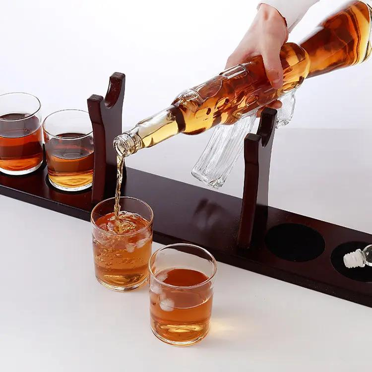 Hot Sale Crystal Glass Gun Whiskey Decanter for Liquor Whiskey Vodka
