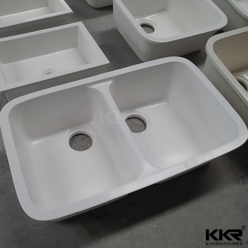 High Quality White Bathroom Vanity Cabinet Combo Concrete Double Sink