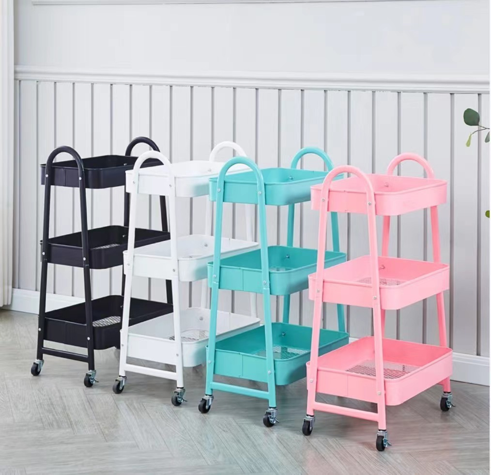 Wholesale Versatile 3-Tier Kitchen Cart Featuring Chic Storage Trolley Baskets