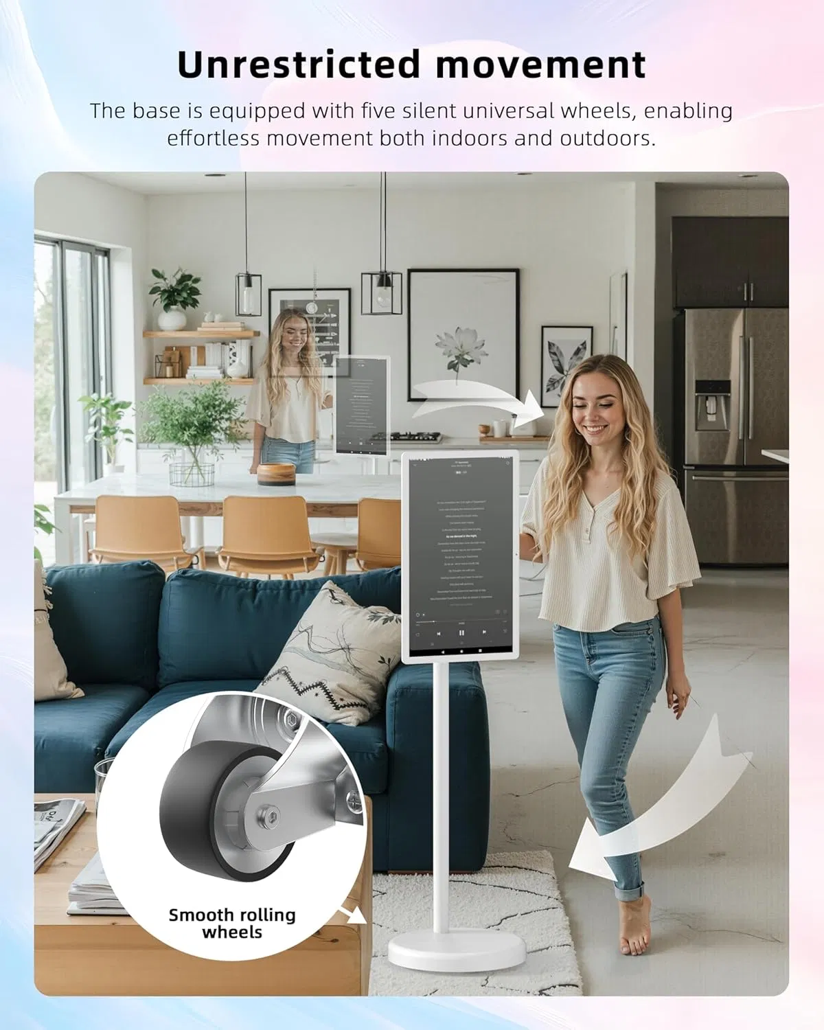 32 Inch High Definition Movable LCD Portable Touch Screen Smart TV