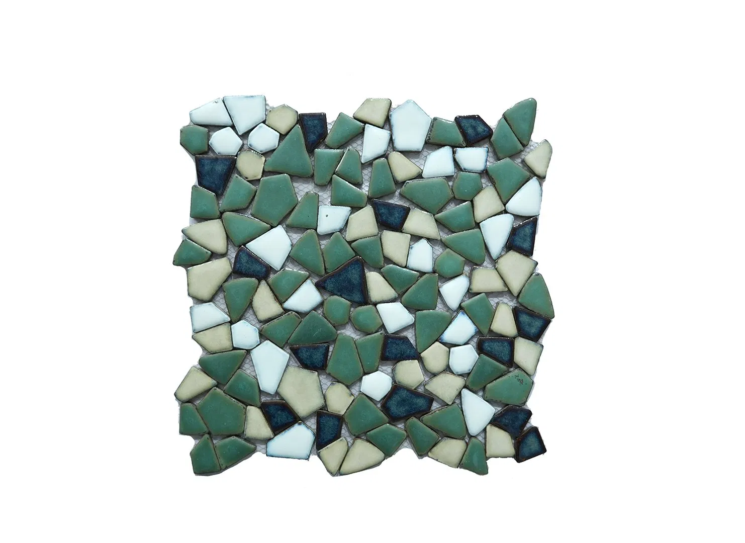Custom Logo Blue Marble Stone Swimming Pool 3D Mosaic Floor Tile Craft Decoration