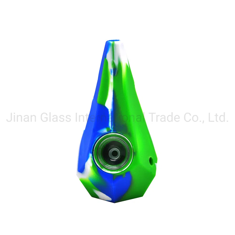 Hot Sale Diamonds Shaped Silicone Smoking Pipe Glass Pipe