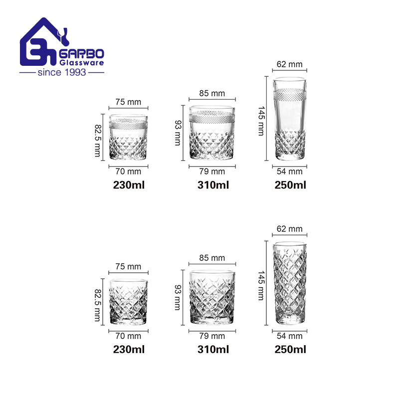 3PCS Set Glass Decanter Set with Heavy Base Line Design Elegant Decanter Wine Set