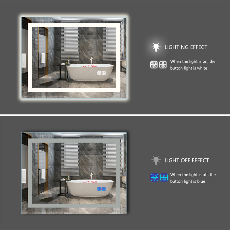 Frameless Bluetooth Speaker LED Bathroom Mirror for Modern Homes