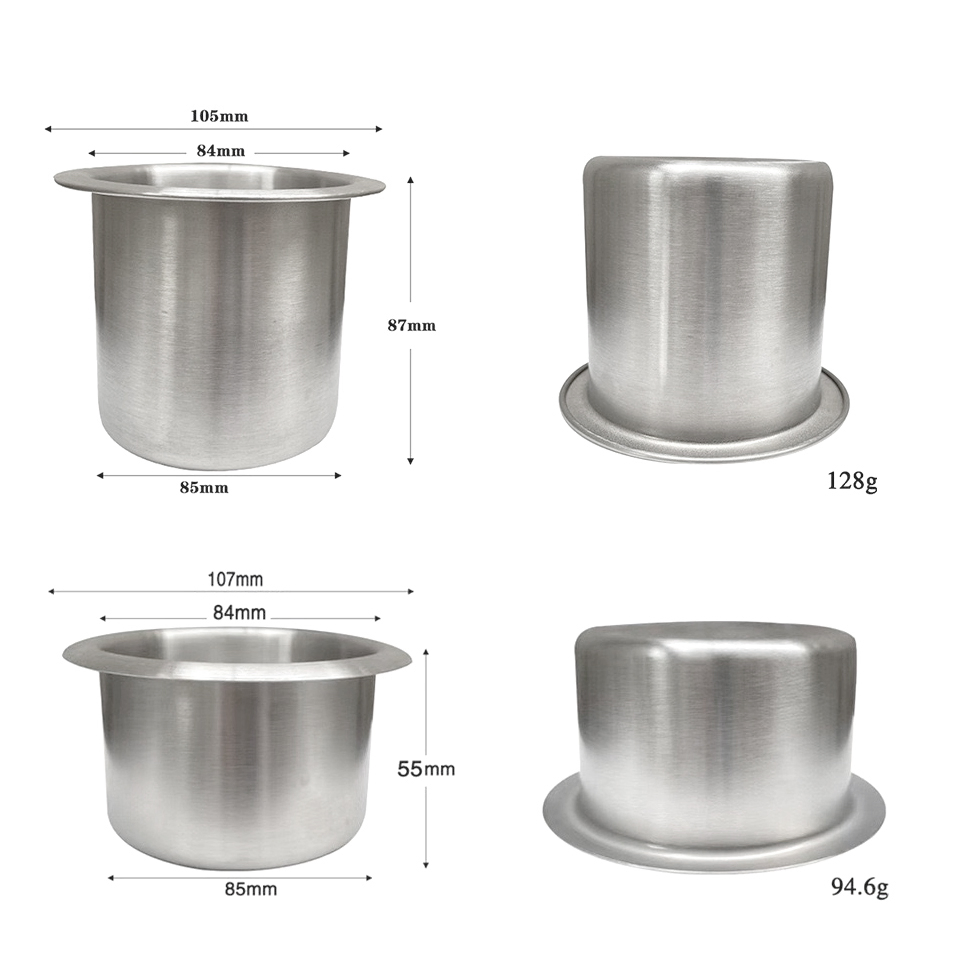 Stainless Steel Metal Coasters Cup for Sofa Silver Coaster Cup Car Armrests and Poker Table Chip Grooves Plastic Black Coasters