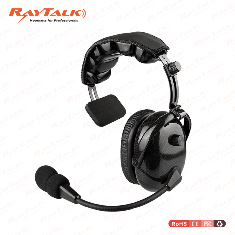 Single Sided Noise Cancelling Carbon Fiber Two Way Radio Heavy Duty Headset for Two Way Radio