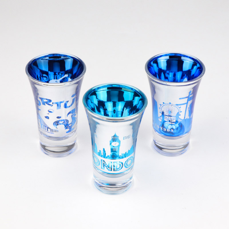 Wholesale Customized Your Logo Souvenir Tourist Gifts Decor Electroplated Trumpet Shot Glasses