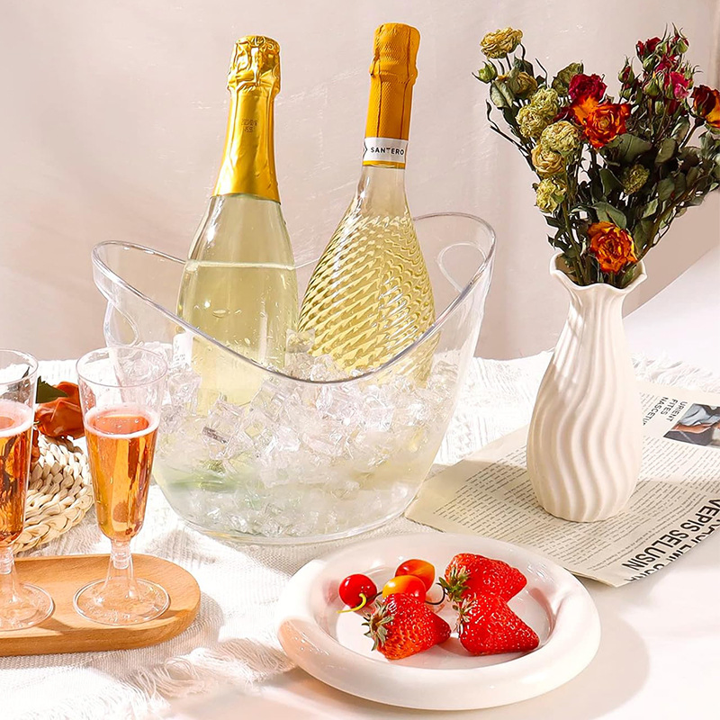 Pet Boat, Ingot-Shaped Bar, Large-Capacity Transparent Champagne, Beer Ice Bucket