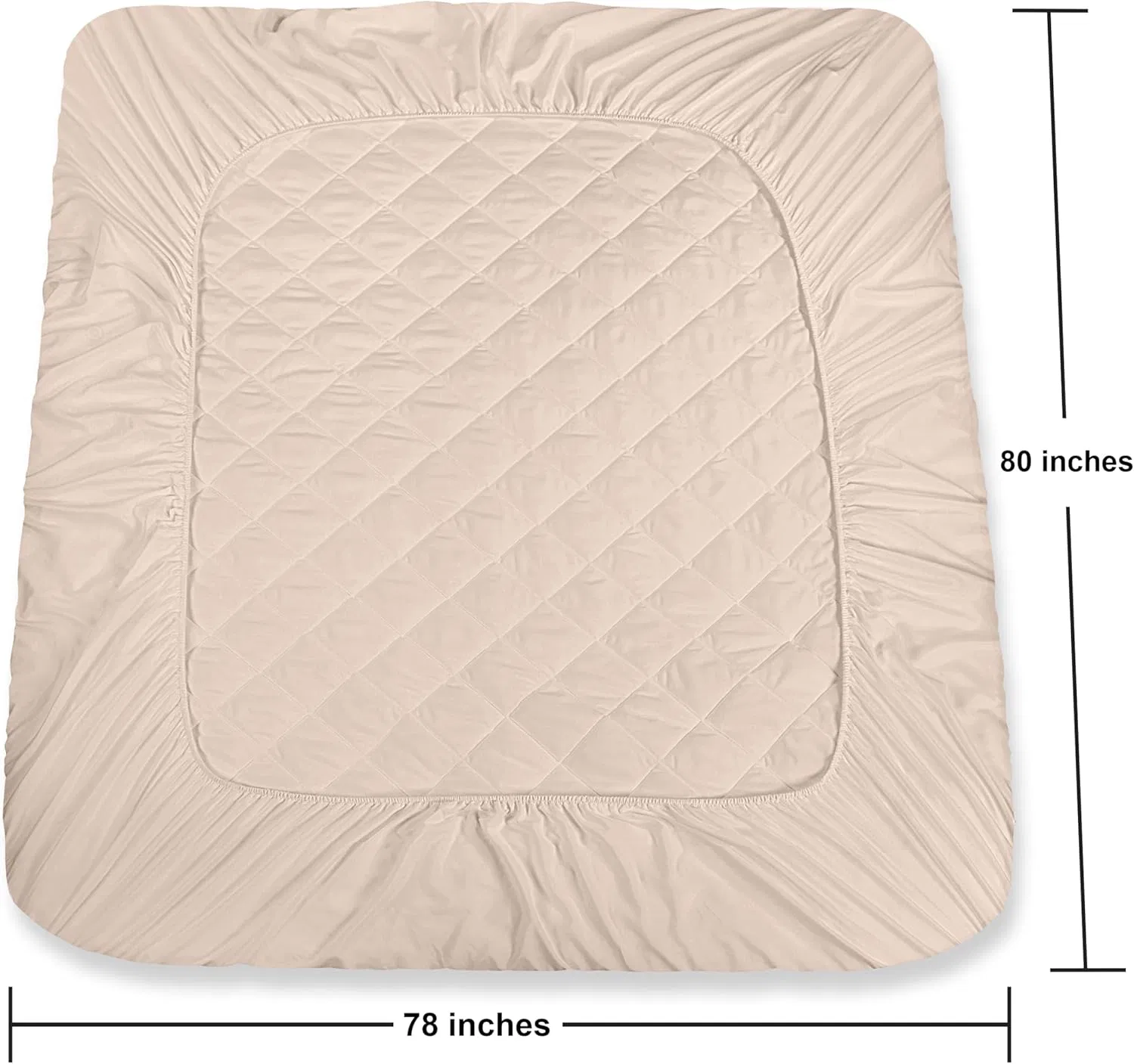 Quilted Fitted Mattress Pad, Queen Size, Elastic Fitted Mattress Topper Protector
