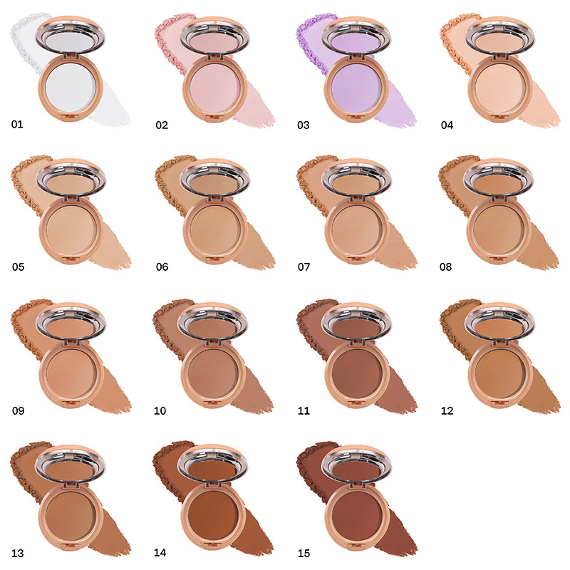Vegan Matte Finished Setting Powder Long Lasting Oil Control Face Matte Contour Bronzer Pressed Compact Powder