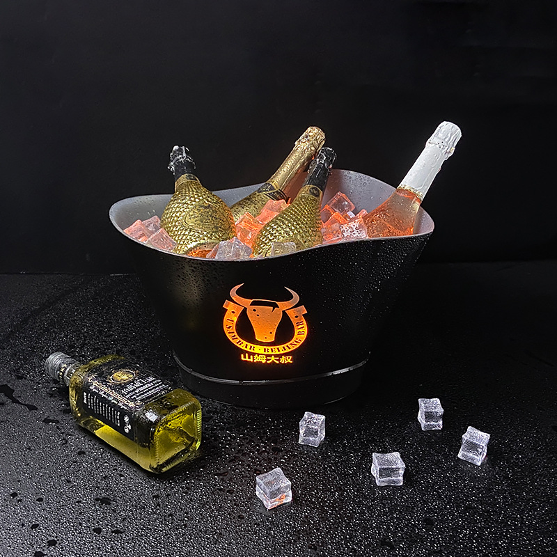 Oval Shaped LED Ice Bucket for Champagne Bottle