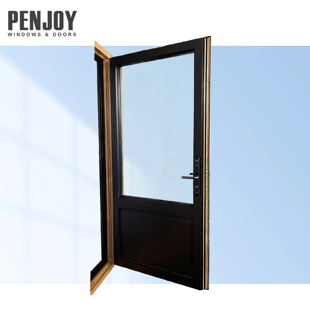 Penjoy Newest Solid Wood Pivot Entry Doors for Us Villa Moderrn Design Entrance Door