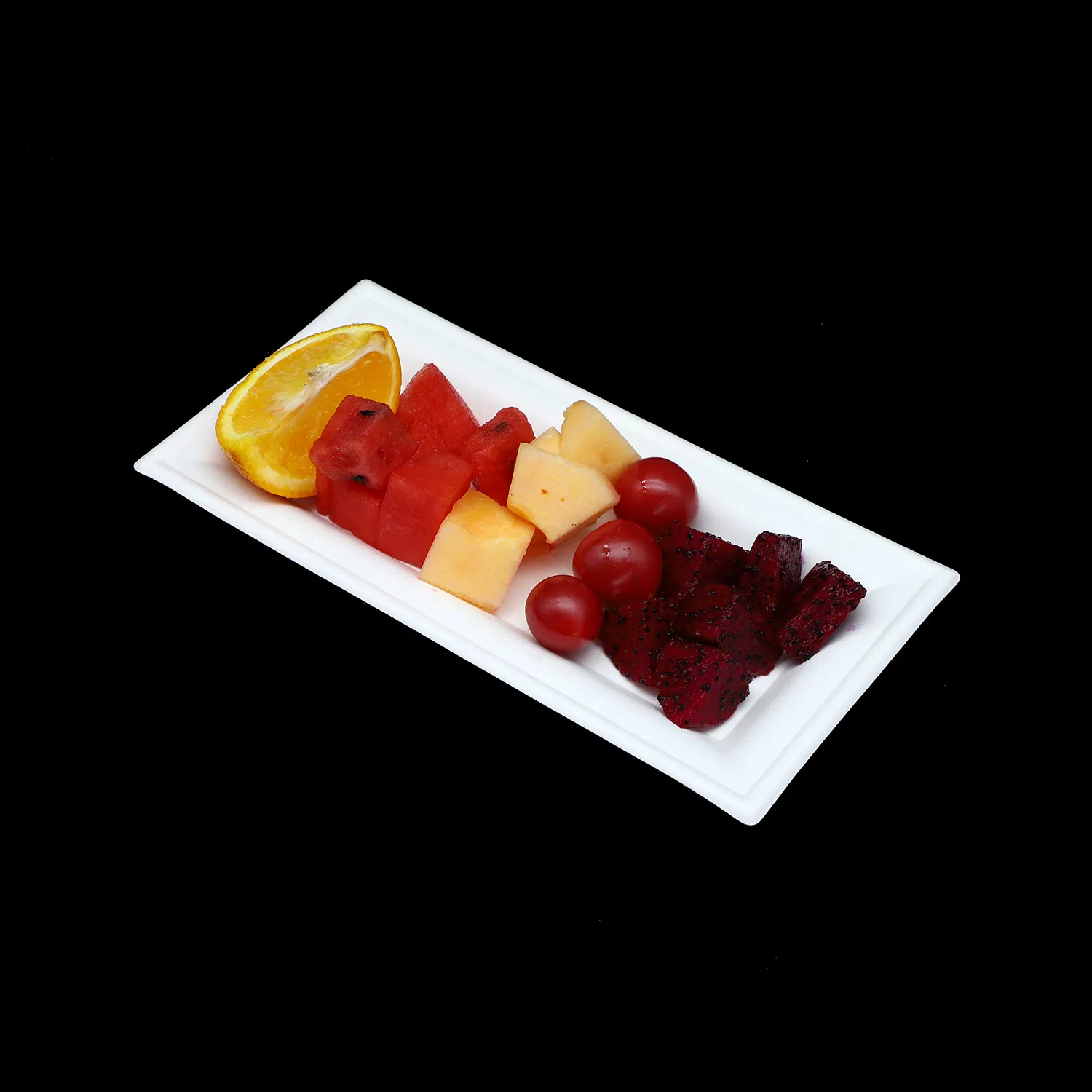 Disposable Manufacturally Customized White Sugarcane Bagasse Pulp Paper Square Plate for Delicious Cooking