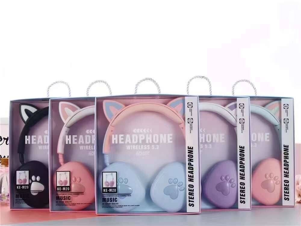 Беспроводные наушники с кошачьими ушками, Bluetooth 5.3