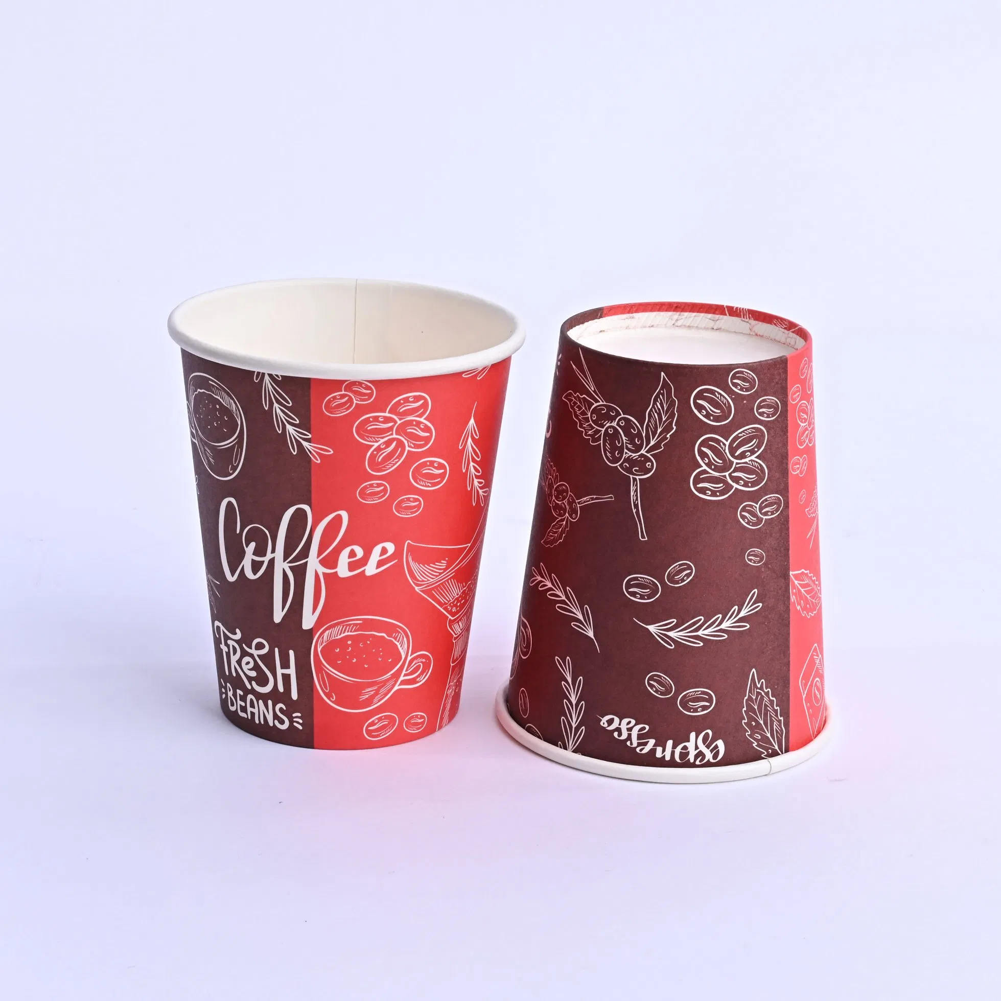 Бумажный стакан 8 унций для кофе с крышкой