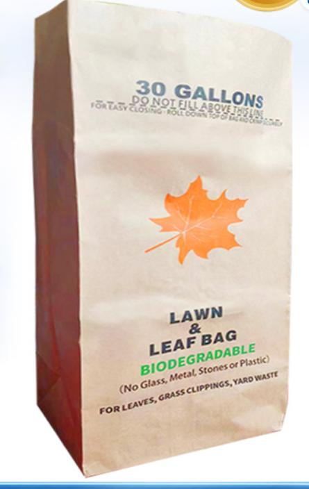 Multi Layers Large Kraft Lawn and Leaf Bags Eco-Friendly Heavy Duty Trash Bags, Tear Resistant Yard Waste Bags for Grass Clippings, Leaves for Home and Garden