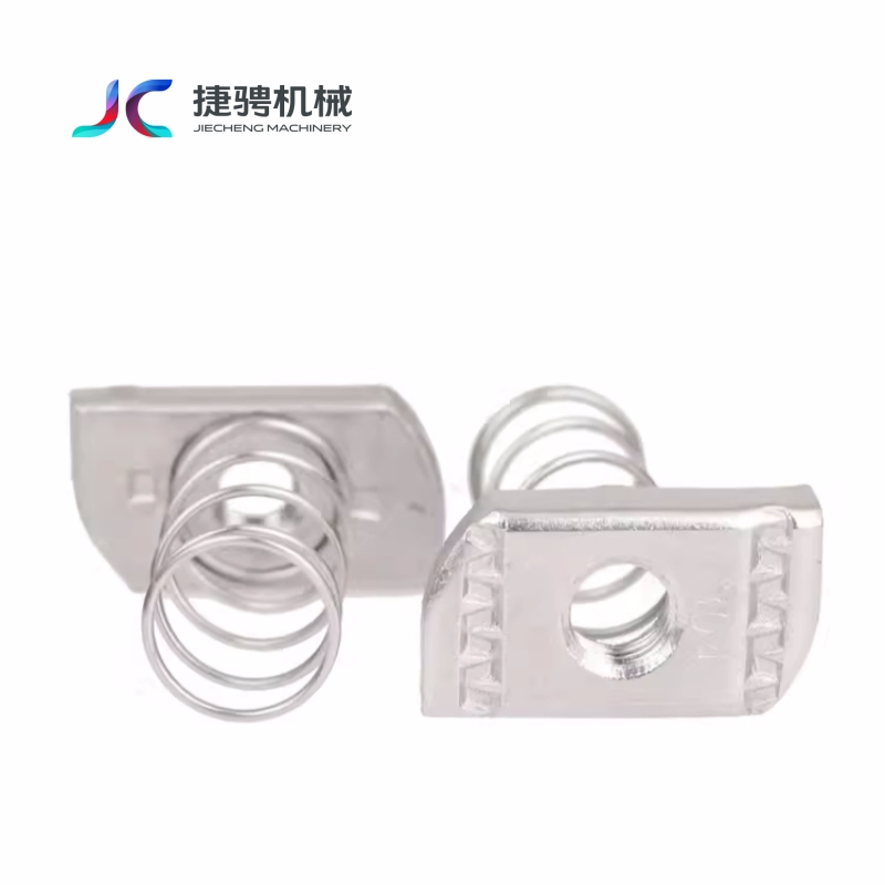 Durable T-Shaped Stainless Steel Spring Nuts with Plastic Wing Slider