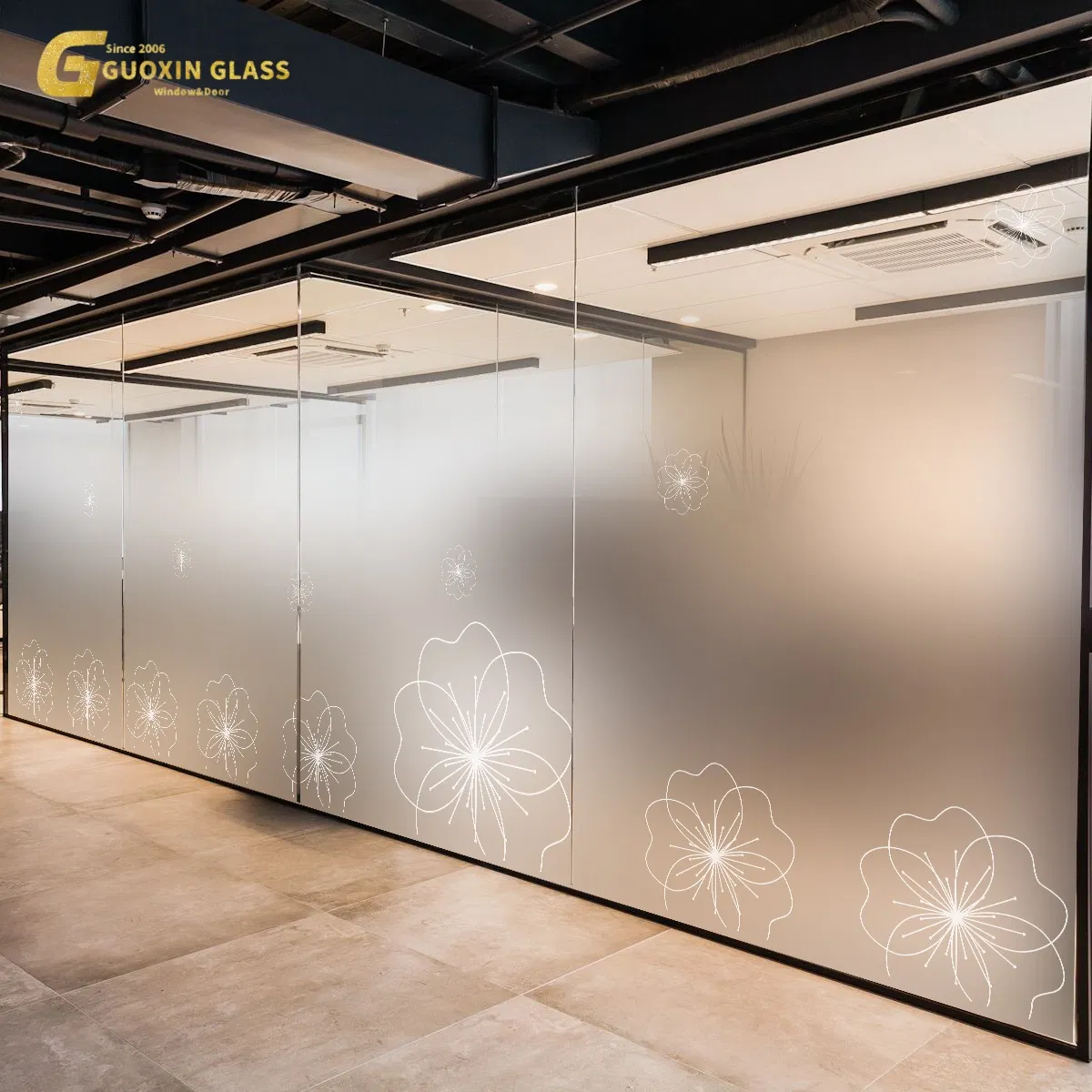 Waterproof Frosted Glass Wall Panels for Modern Workspaces