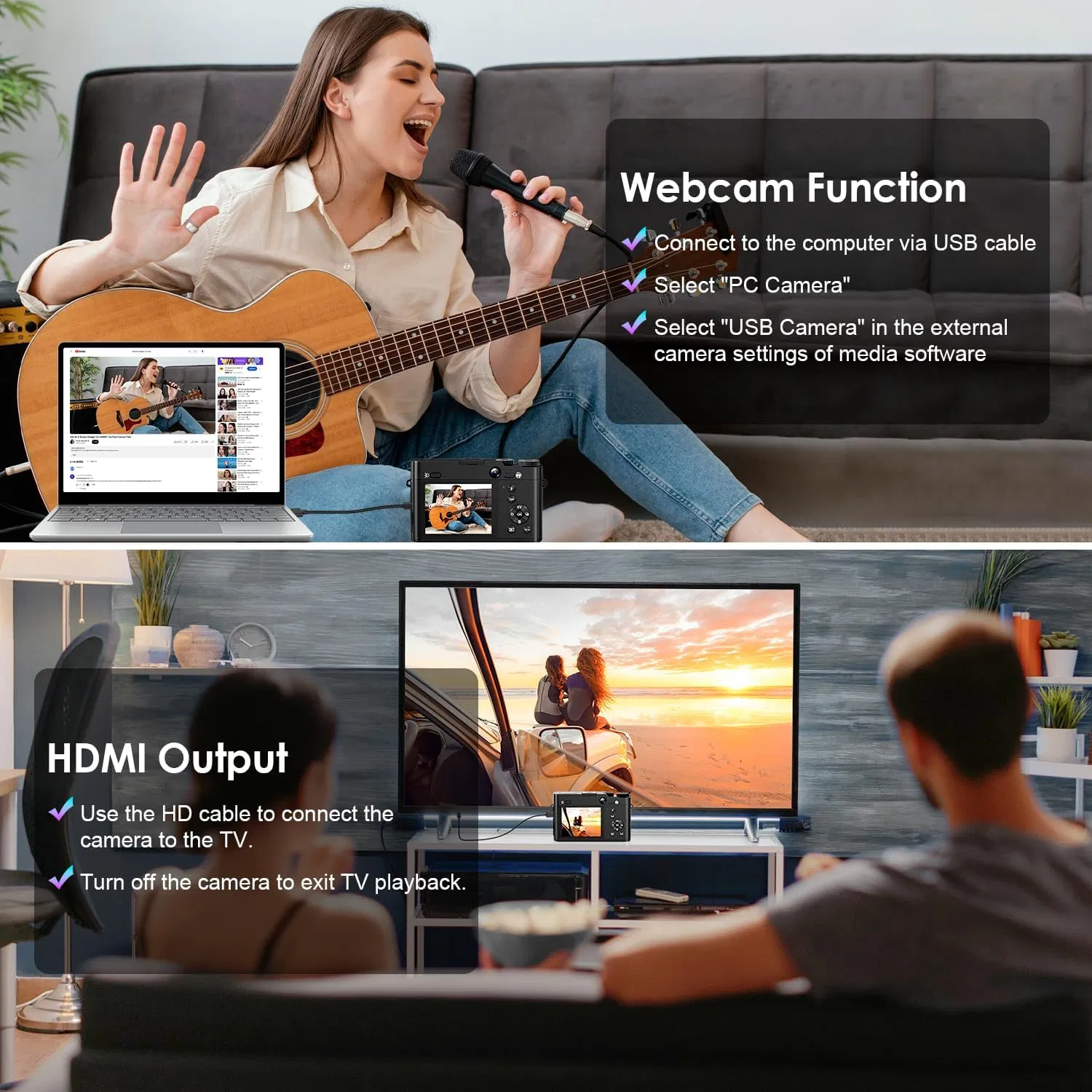 Фотоаппарат DC205X Dual Lens 5K HD с оптическим зумом