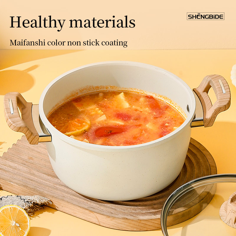 New Design Color Aluminum Cookware Stockpot Mini Soup Pot with Glass Lid