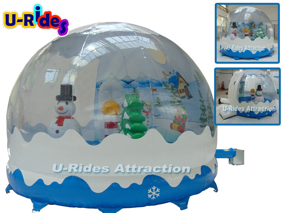 Festive Inflatable Snow Globe Ball with Santa for Holiday Displays and Events