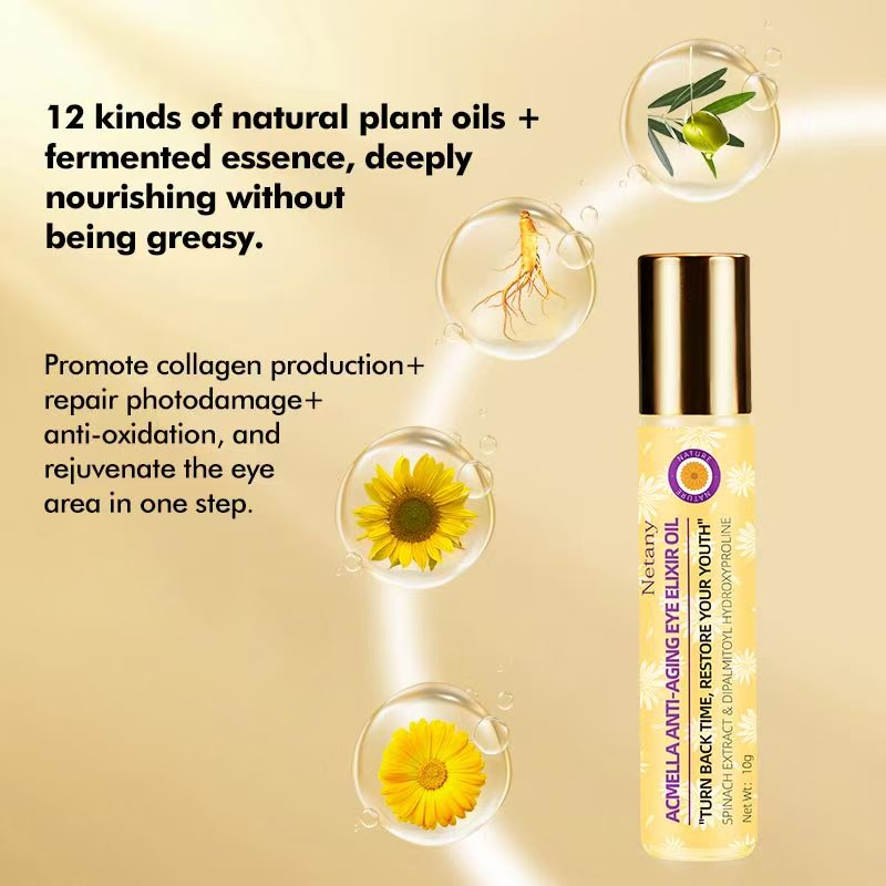 Organic Natural Plant Extract Eye Care Serum Reduces Fine Lines and Wrinkles for Youthful Eyes